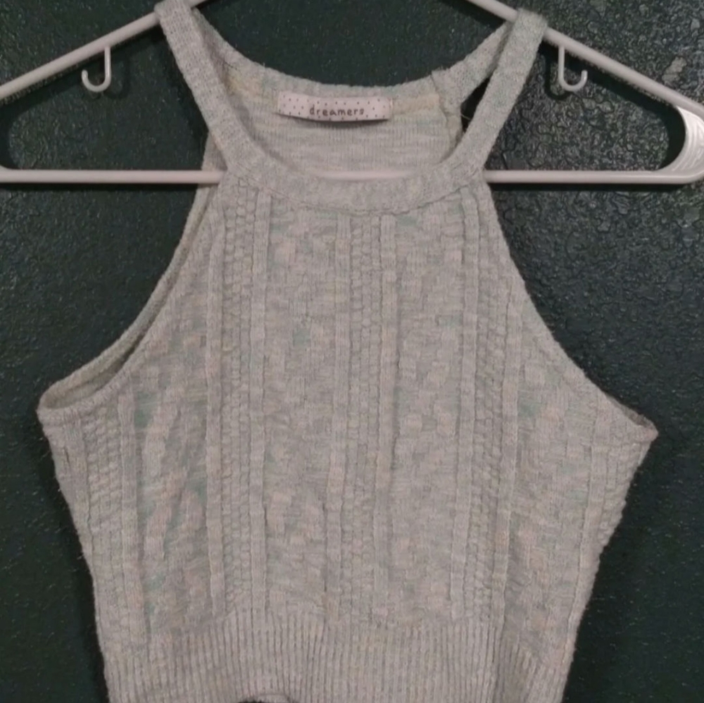 Dreamer Light Green Large Crop Tank Top